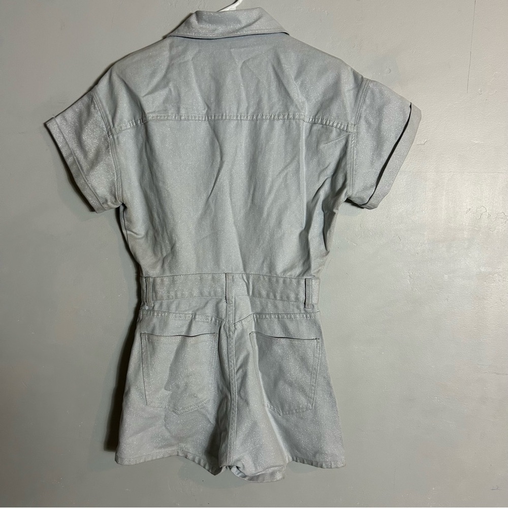 Zara Shimmer Denim Romper NEW NWT - Picture 6 of 7